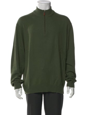 Neiman Marcus Cashmere Mock Neck Polo Sweater