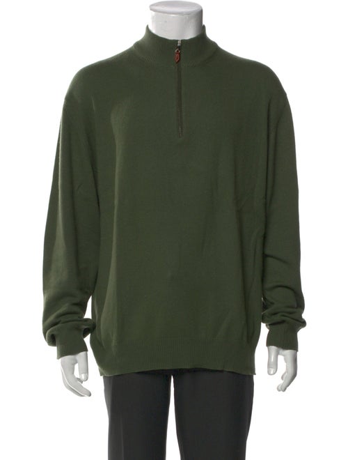 Neiman Marcus Cashmere Mock Neck Polo Sweater