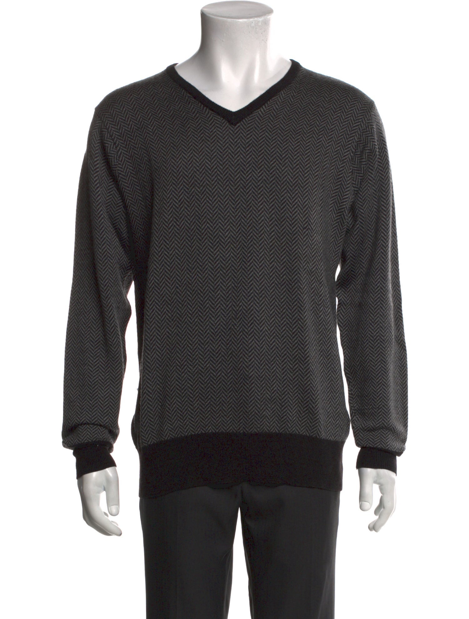 Neiman Marcus Merino Wool V-Neck Pullover
