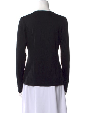 Neiman Marcus Scoop Neck Long Sleeve Top