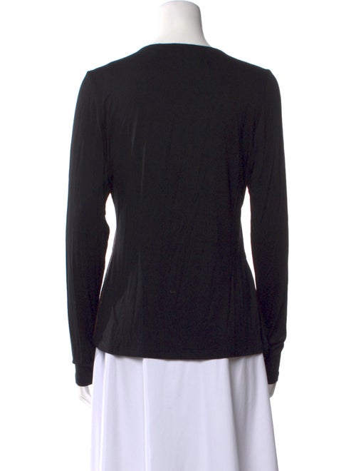 Neiman Marcus Scoop Neck Long Sleeve Top