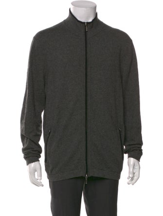 Neiman Marcus Cashmere Mock Neck Cardigan