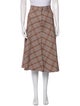 Neiman Marcus Plaid Print Midi Length Skirt