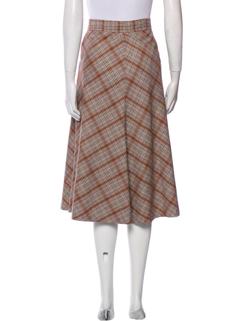 Neiman Marcus Plaid Print Midi Length Skirt