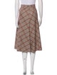 Neiman Marcus Plaid Print Midi Length Skirt