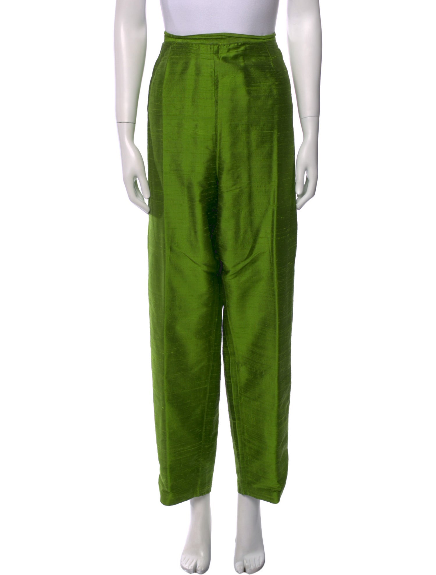 Neiman Marcus Silk Straight Leg Pants