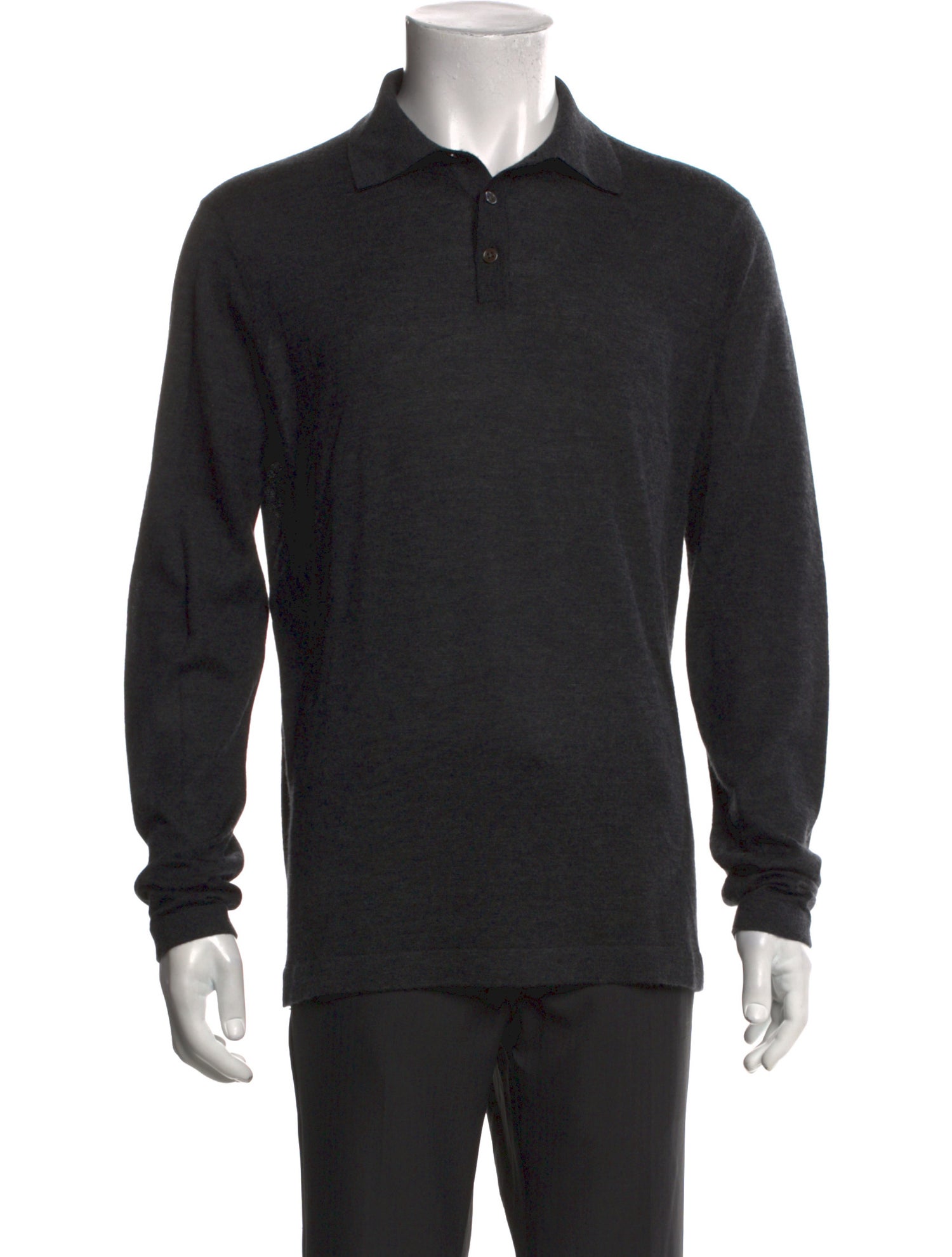 Neiman Marcus Cashmere Collar Polo Shirt