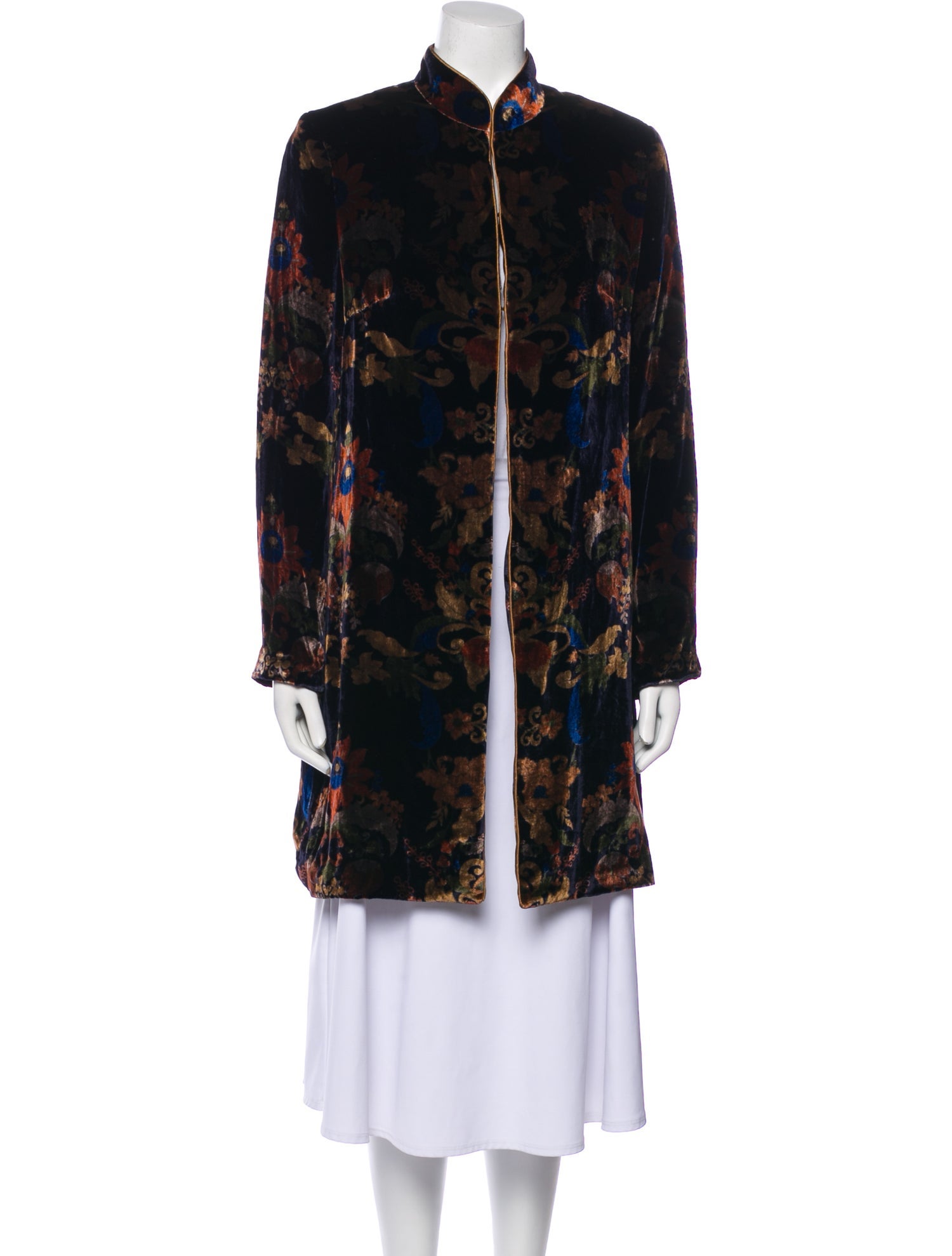 Neiman Marcus Floral Print Coat