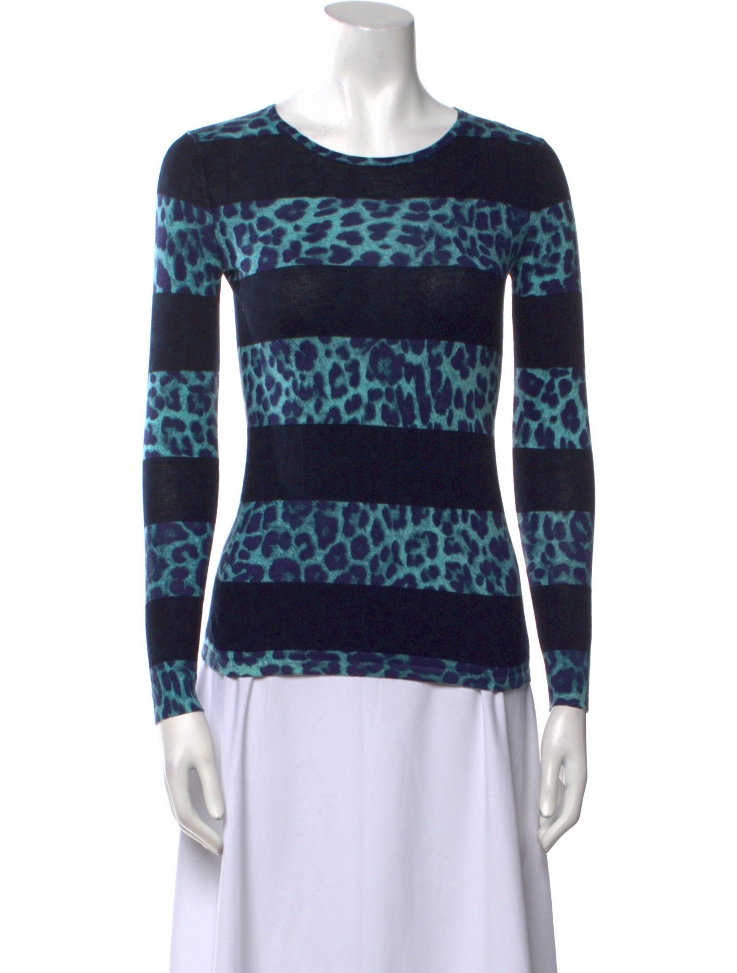 Neiman Marcus Silk Animal Print Sweatshirt