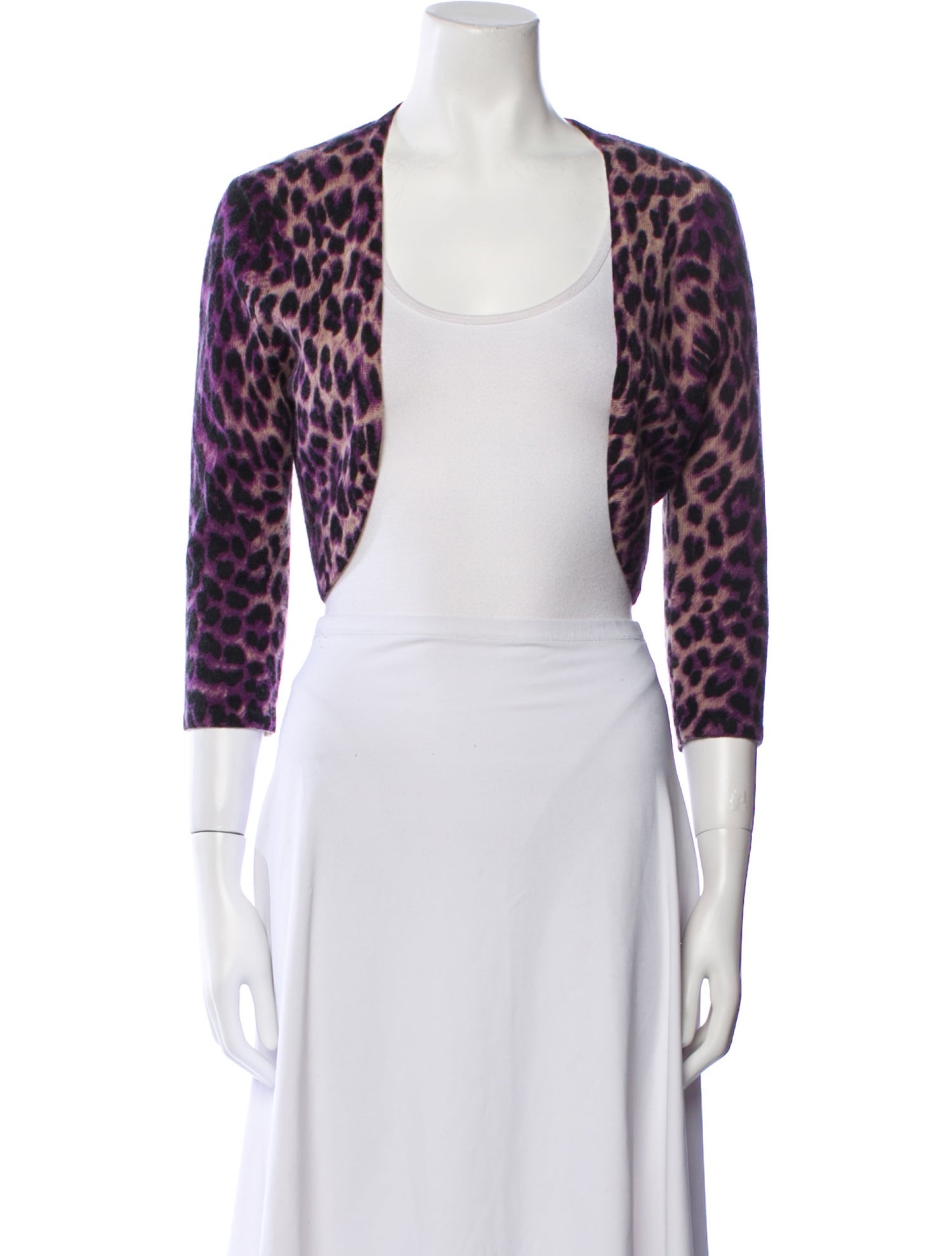 Neiman Marcus Cashmere Animal Print Sweater