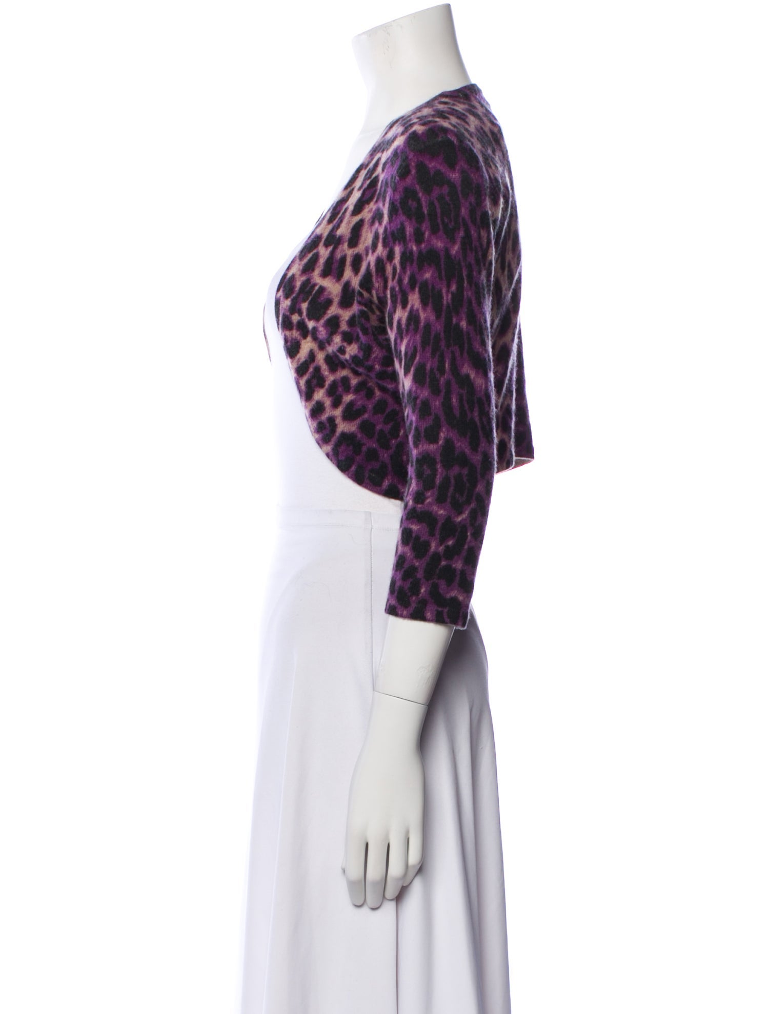 Neiman Marcus Cashmere Animal Print Sweater