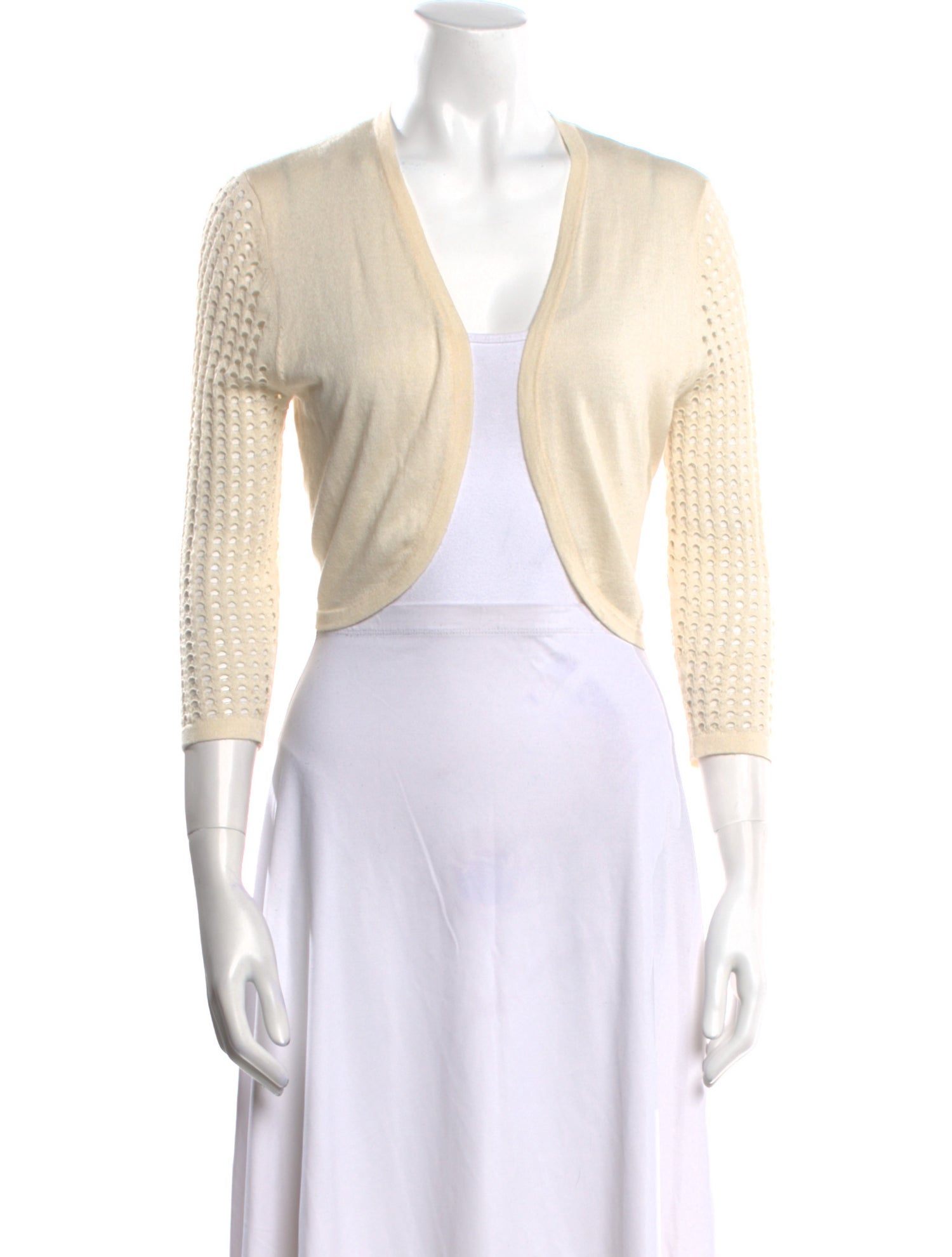 Neiman Marcus Silk Open Front Sweater