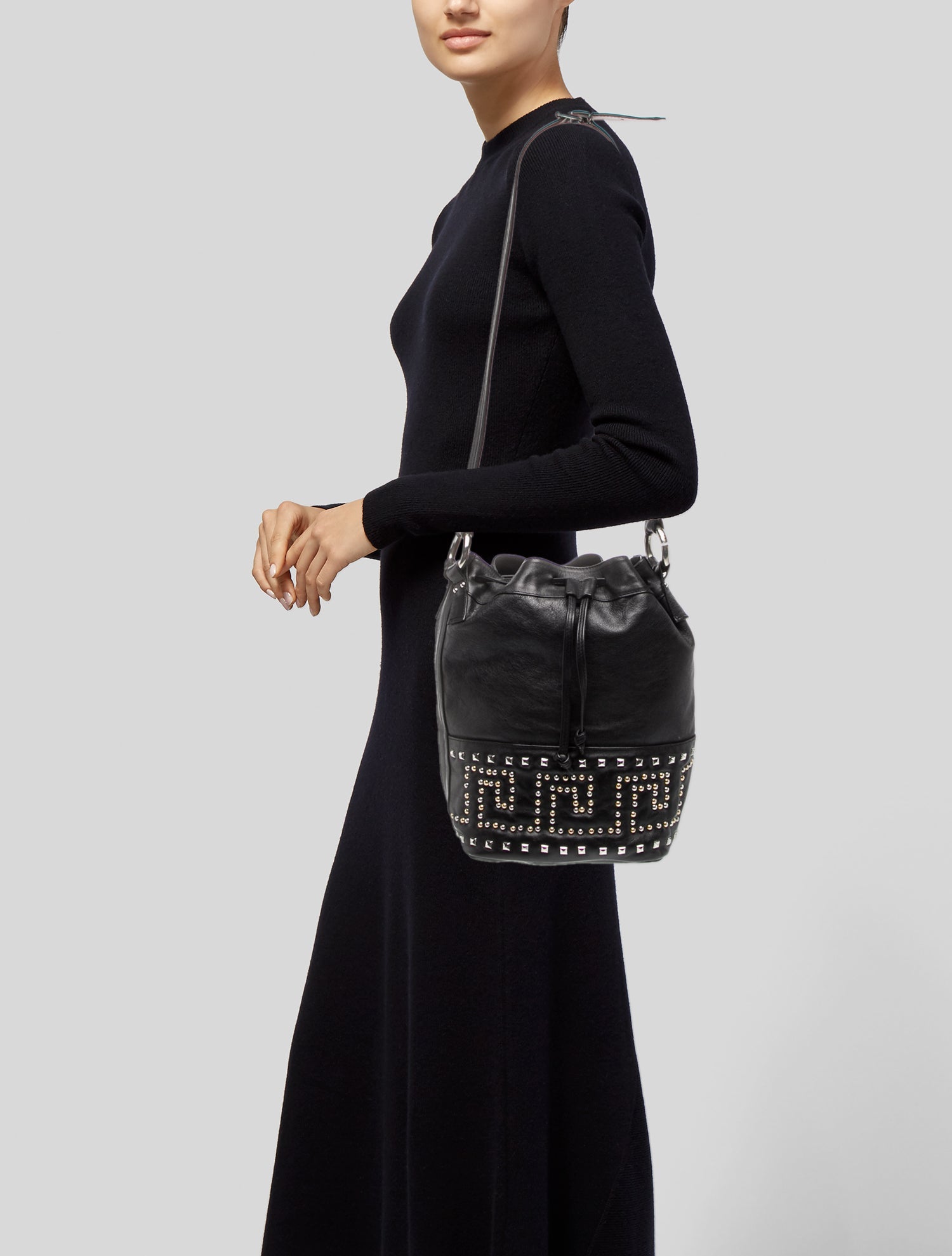 Neiman Marcus Leather Bucket Bag