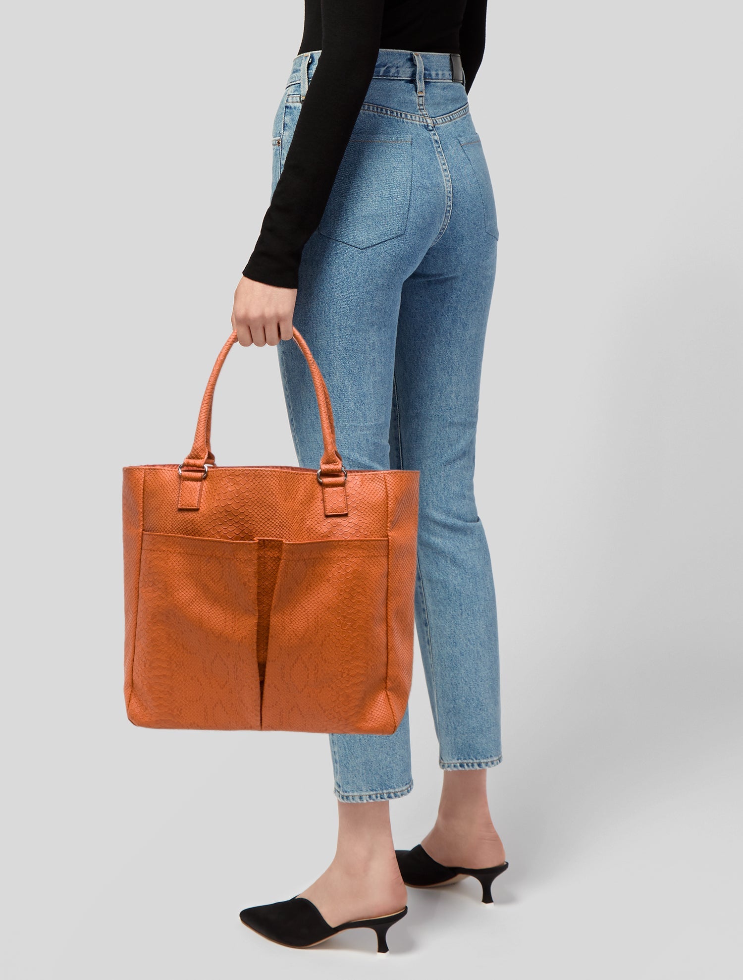 Neiman Marcus Embossed Leather Tote
