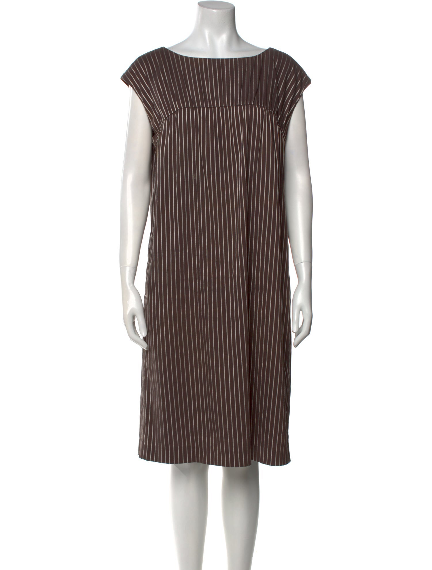 Neiman Marcus Striped Midi Length Dress