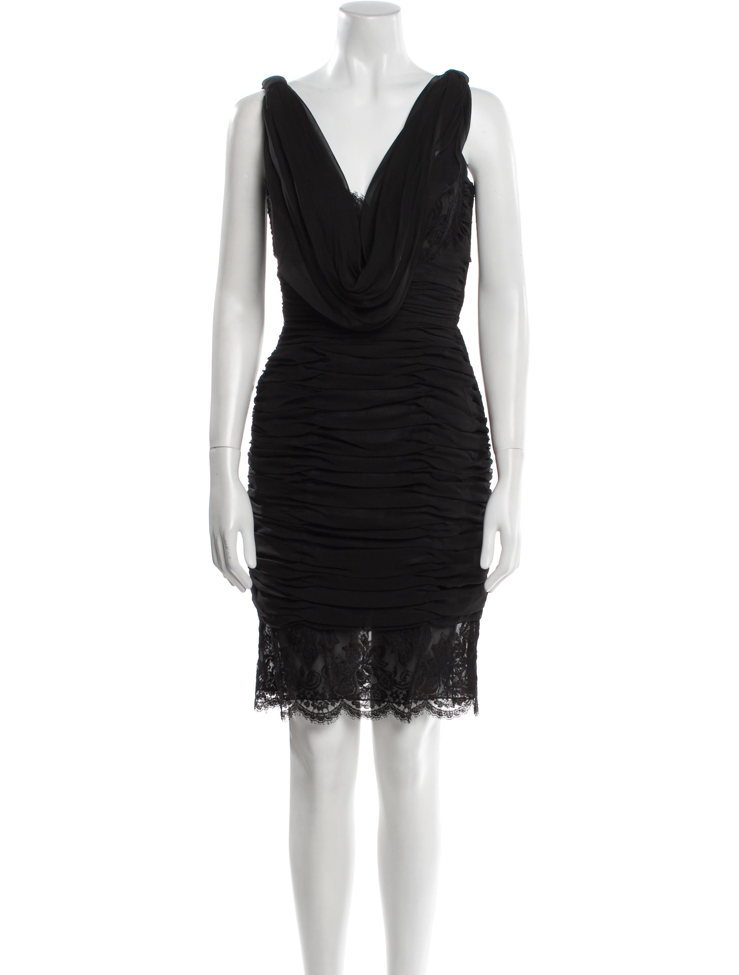 Neiman Marcus Cowl Neck Mini Dress