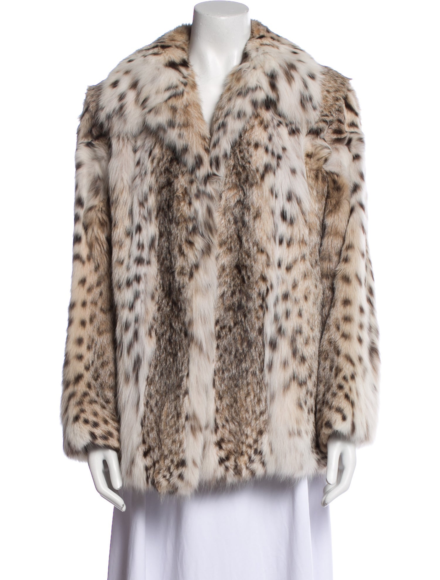 Neiman Marcus Fur Animal Print Faux Fur Coat