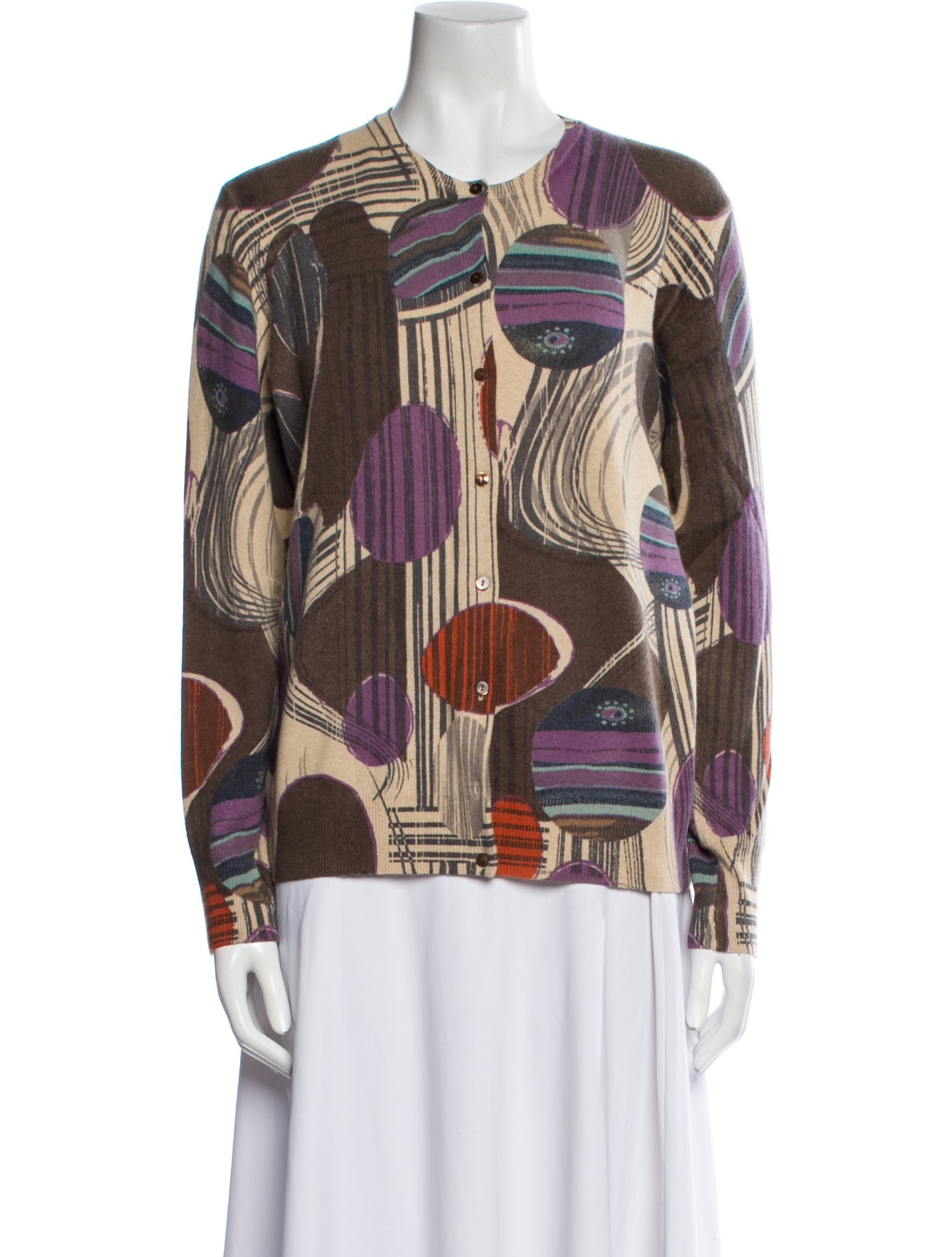 Neiman Marcus Cashmere Printed Sweater