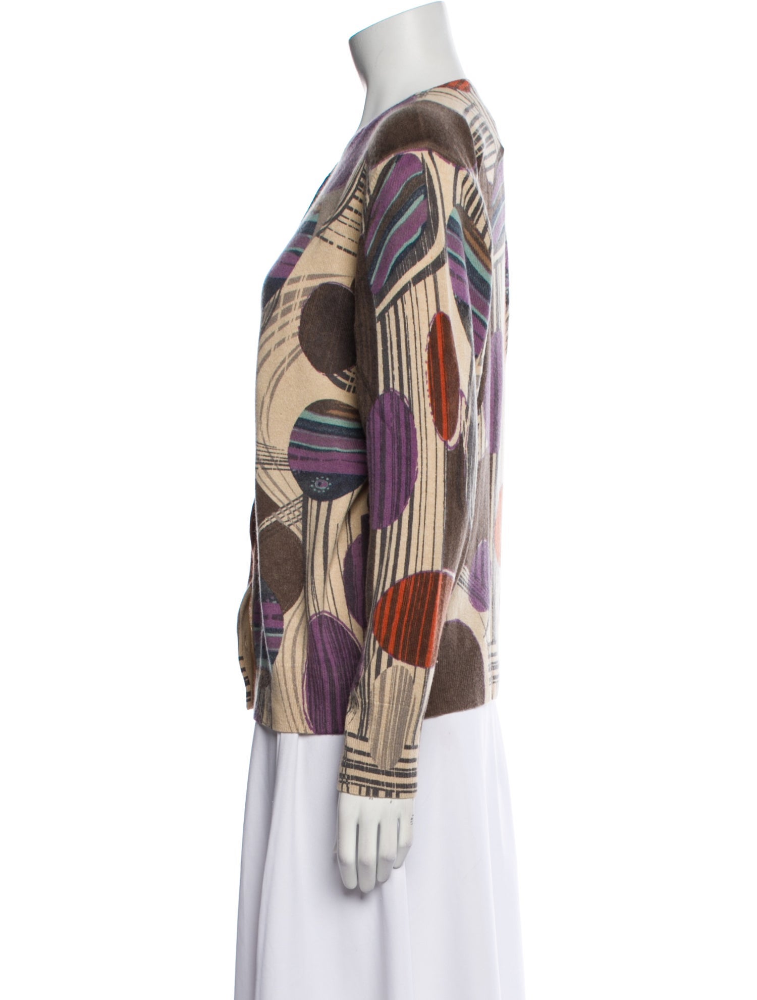 Neiman Marcus Cashmere Printed Sweater