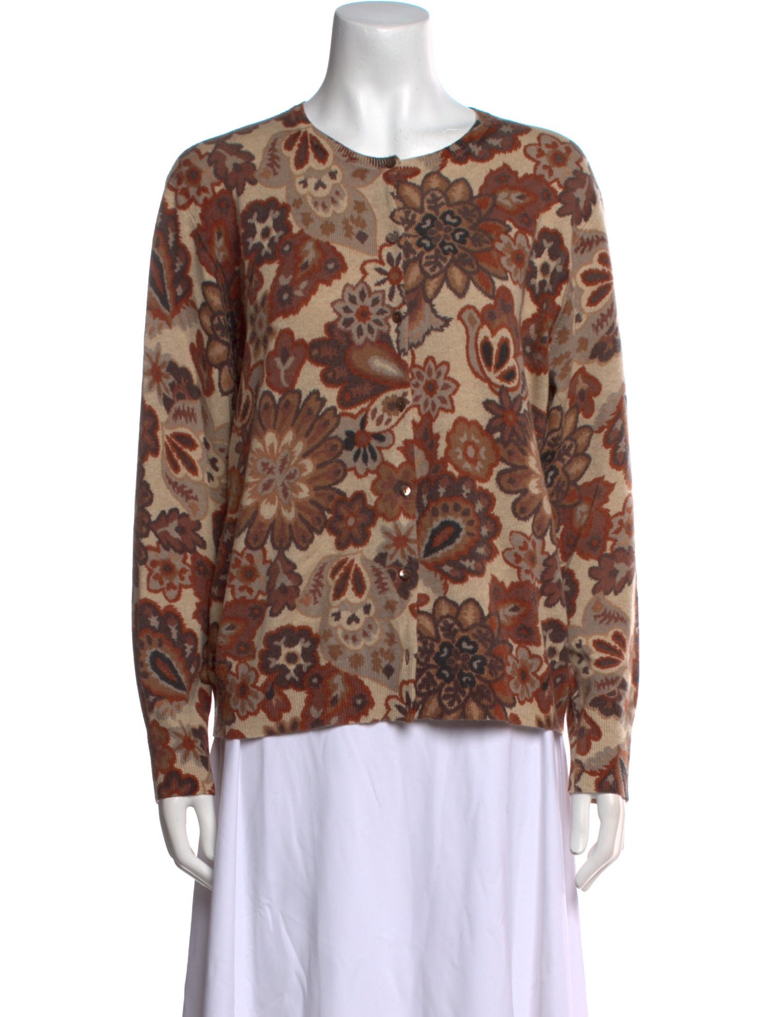 Neiman Marcus Cashmere Printed Sweater