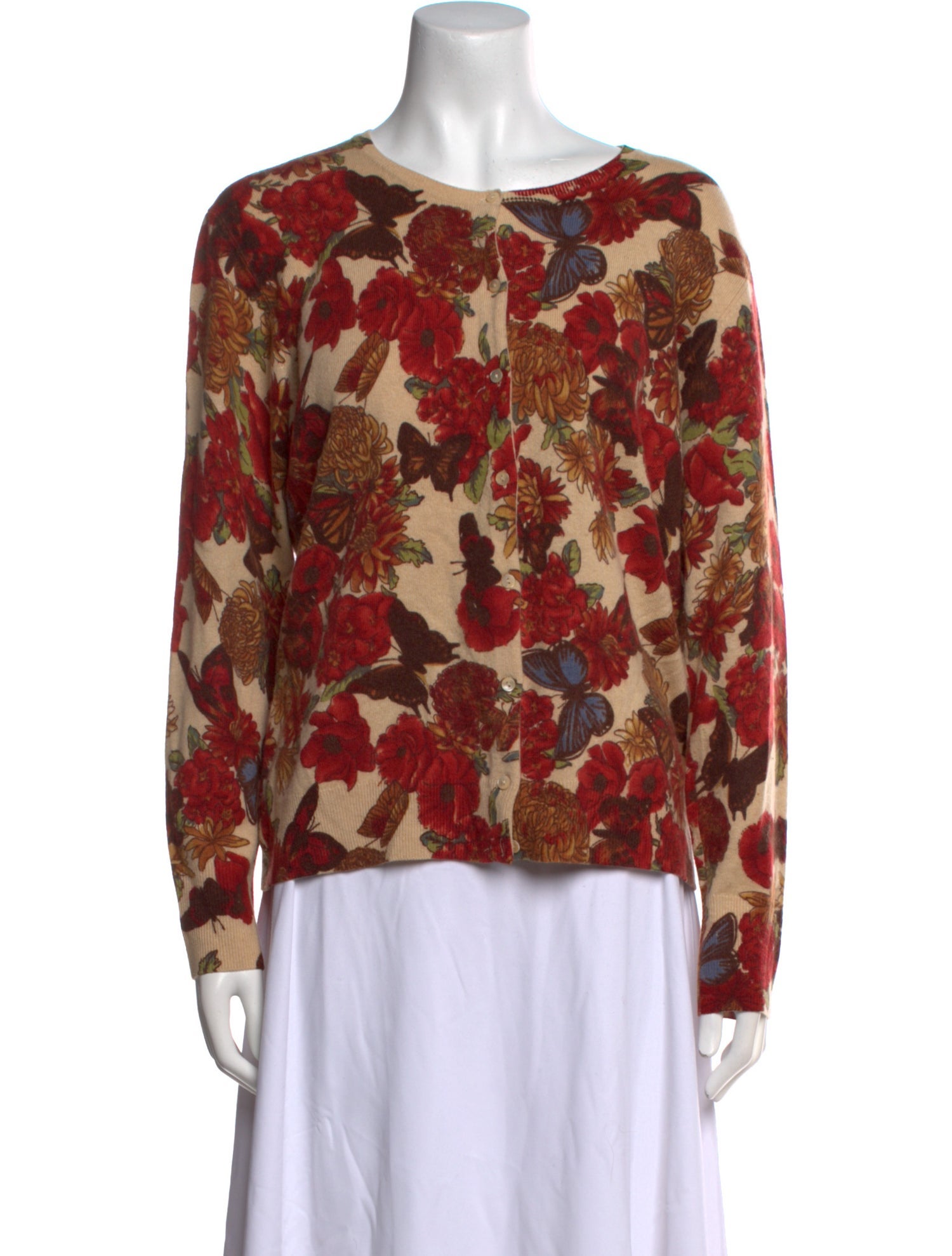 Neiman Marcus Cashmere Printed Sweater
