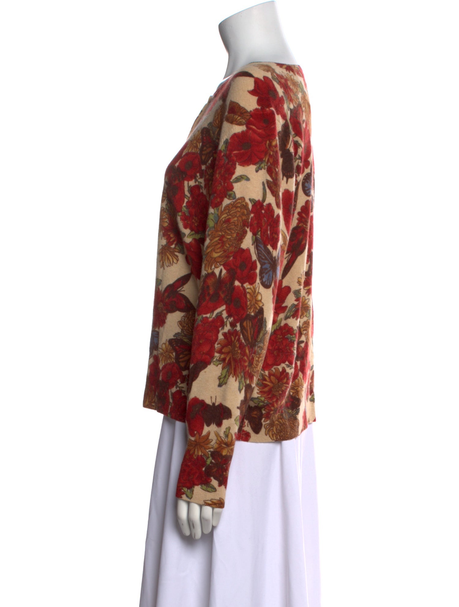 Neiman Marcus Cashmere Printed Sweater