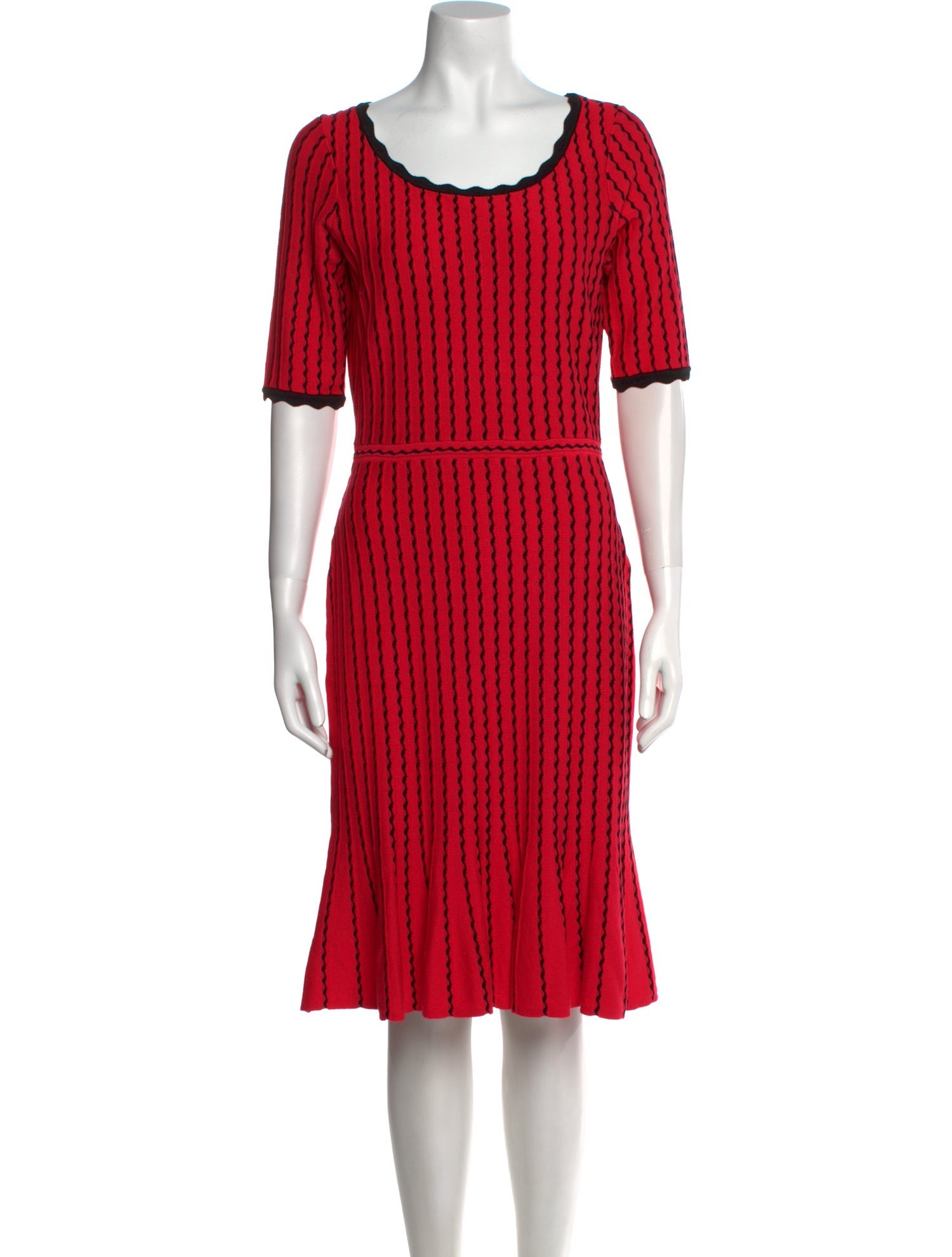 Neiman Marcus Scoop Neck Midi Length Dress