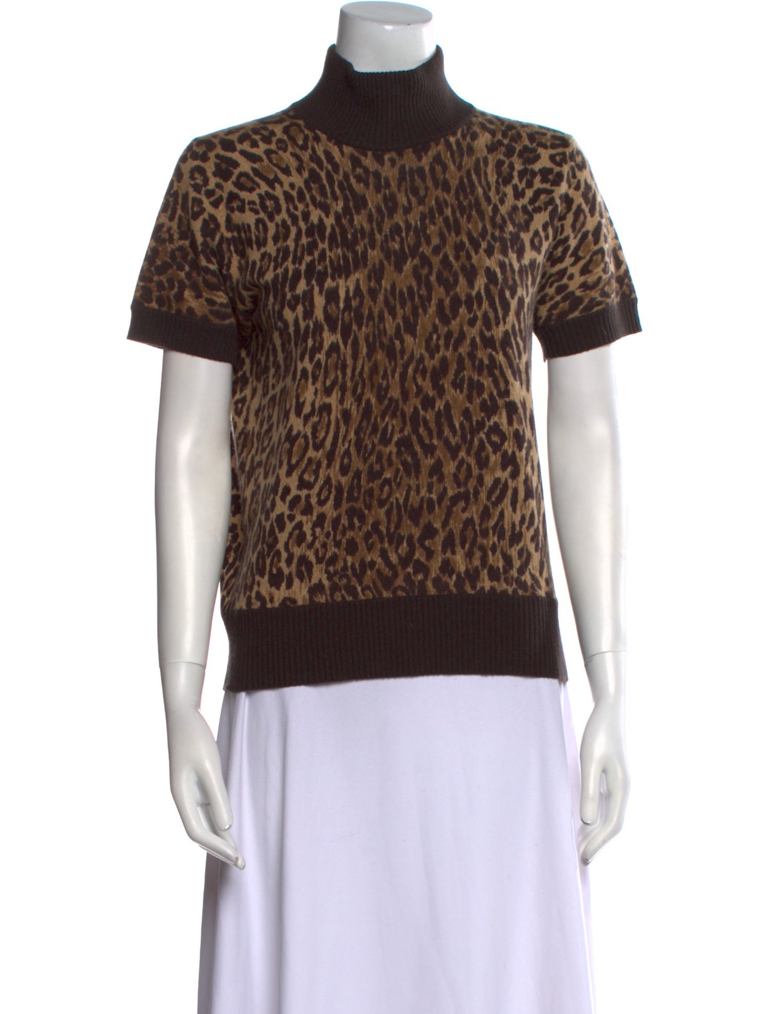 Neiman Marcus Cashmere Animal Print Sweater