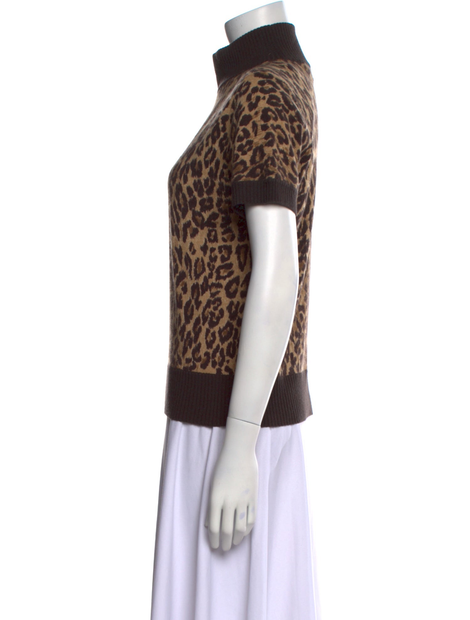 Neiman Marcus Cashmere Animal Print Sweater