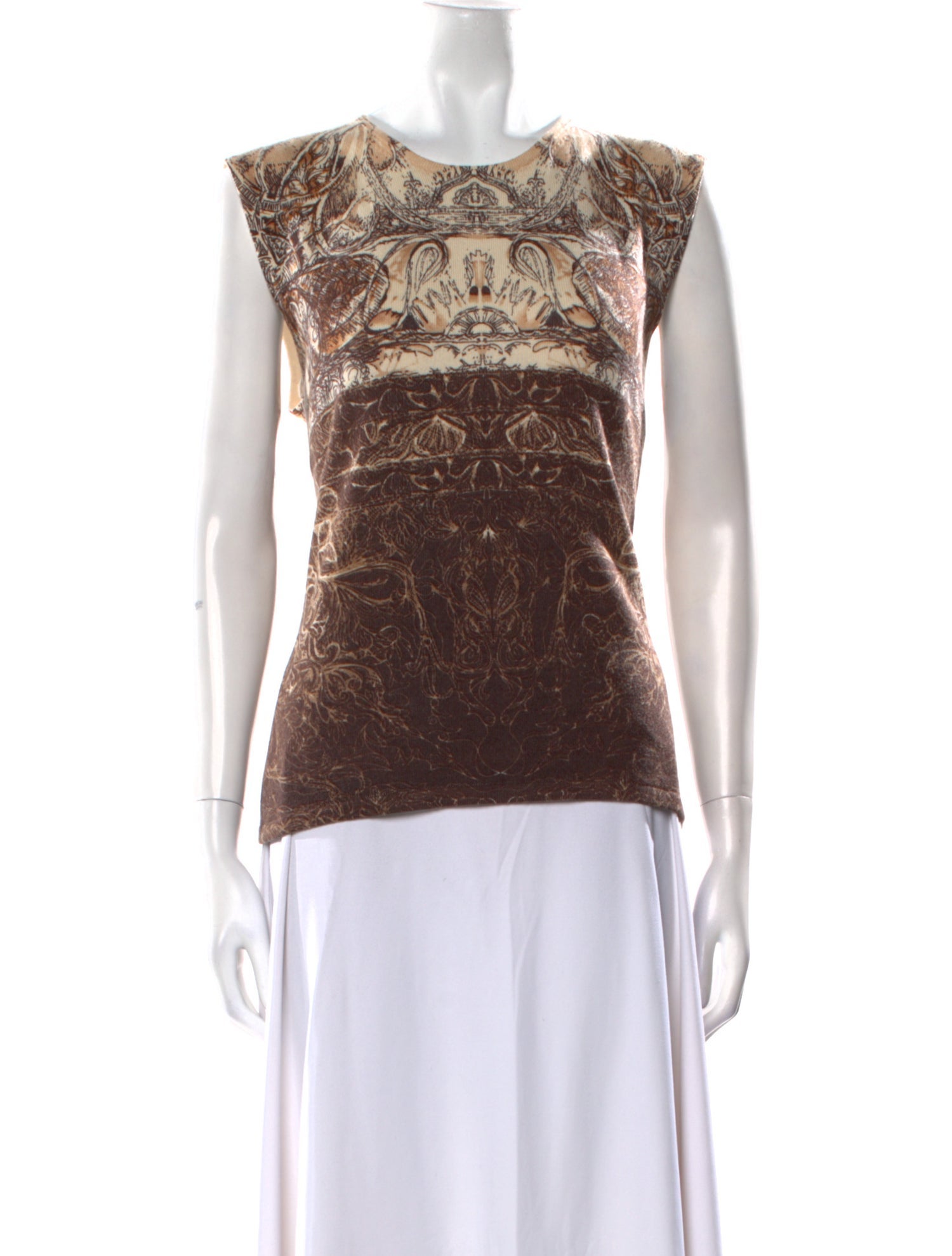 Neiman Marcus Cashmere Printed Top