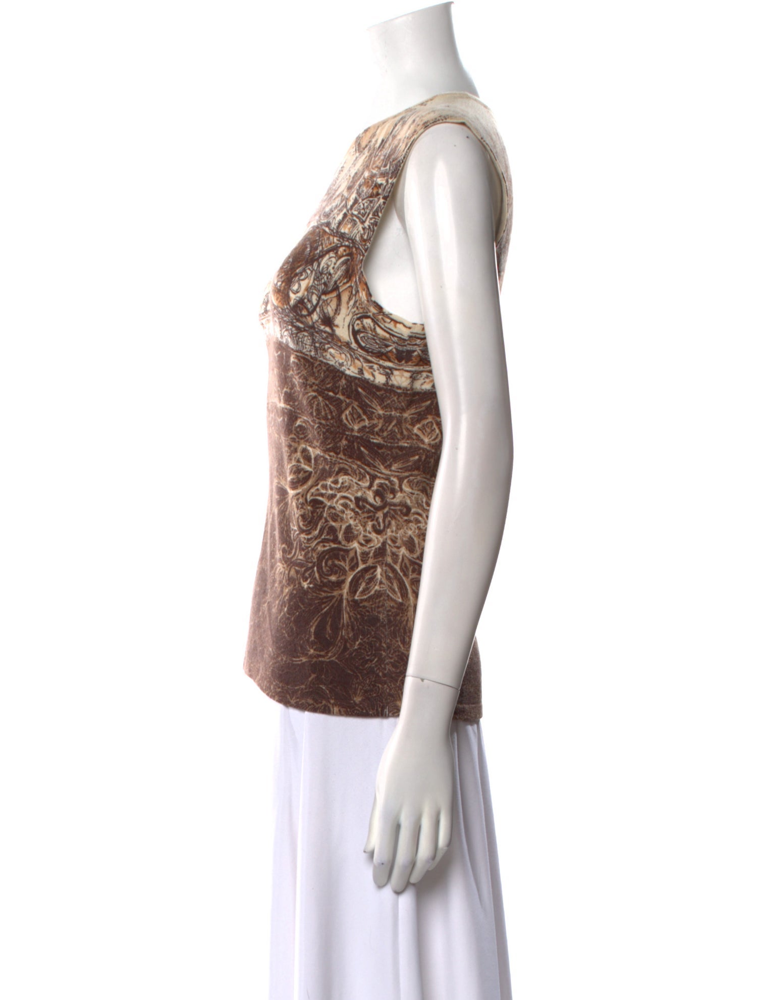 Neiman Marcus Cashmere Printed Top