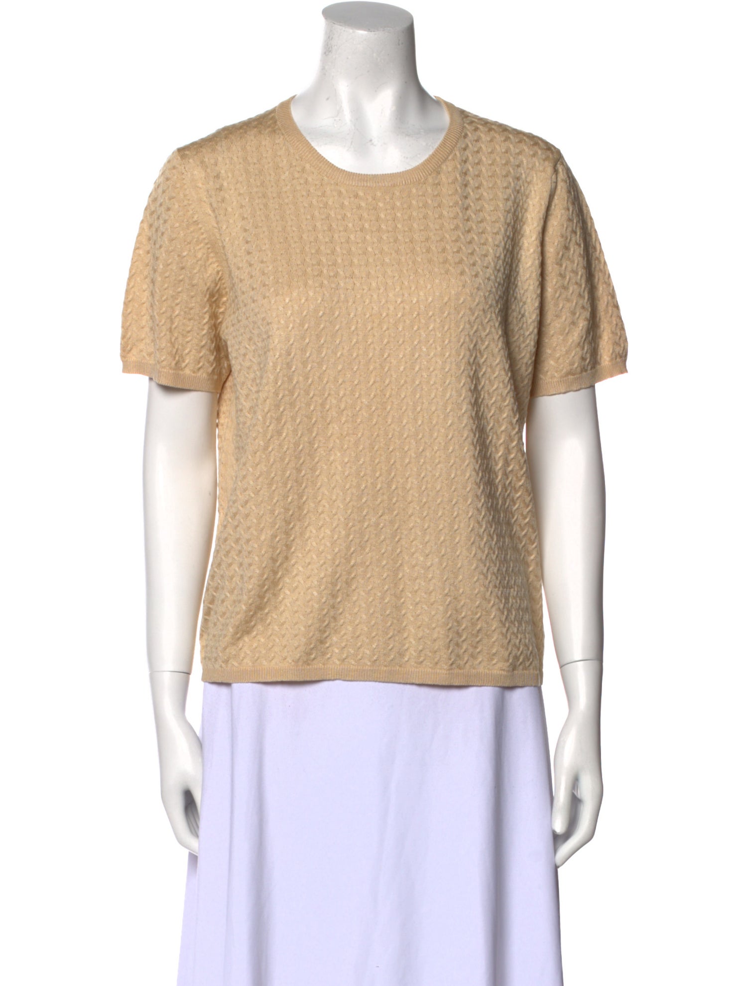 Neiman Marcus Silk Crew Neck T-Shirt
