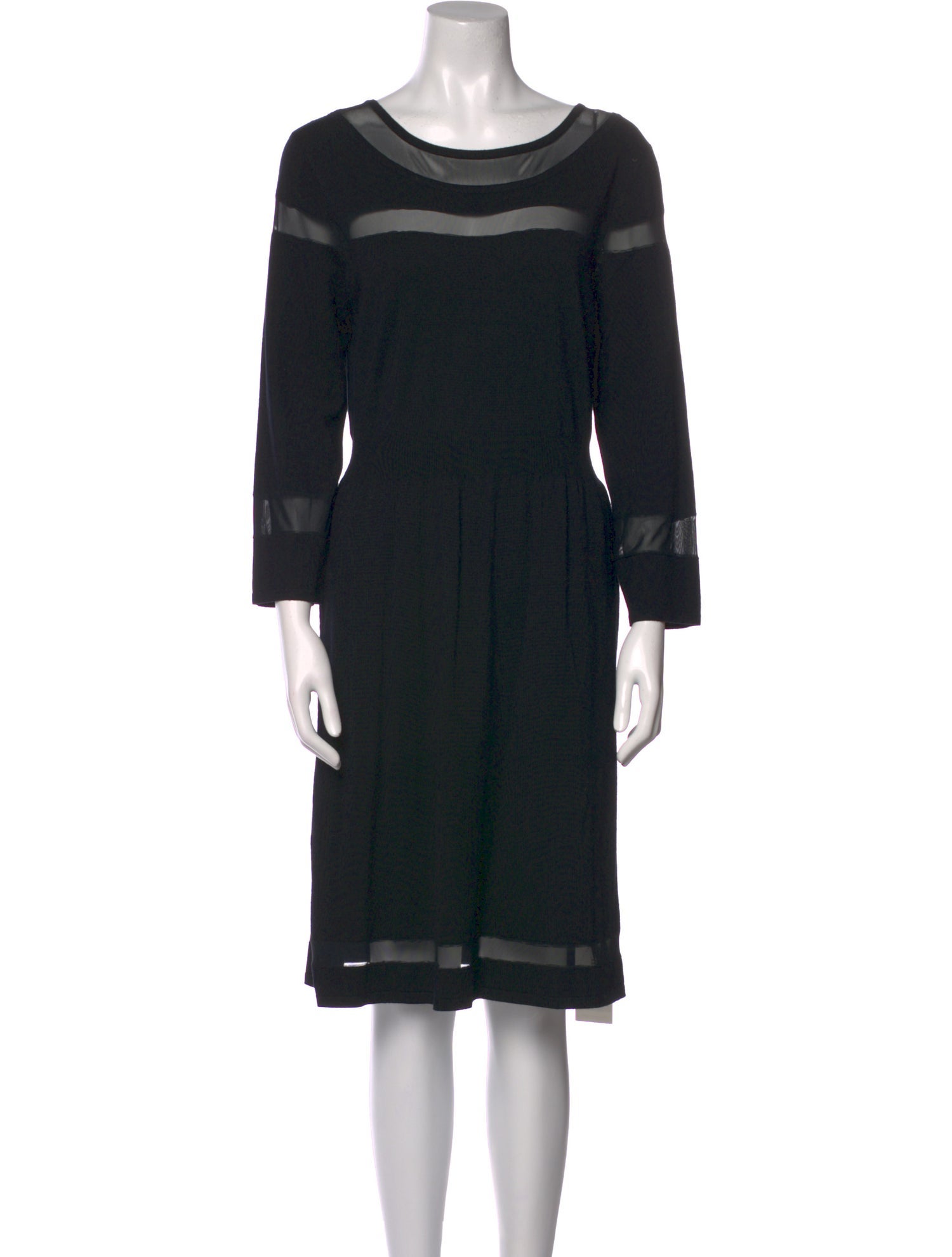 Neiman Marcus Scoop Neck Knee-Length Dress