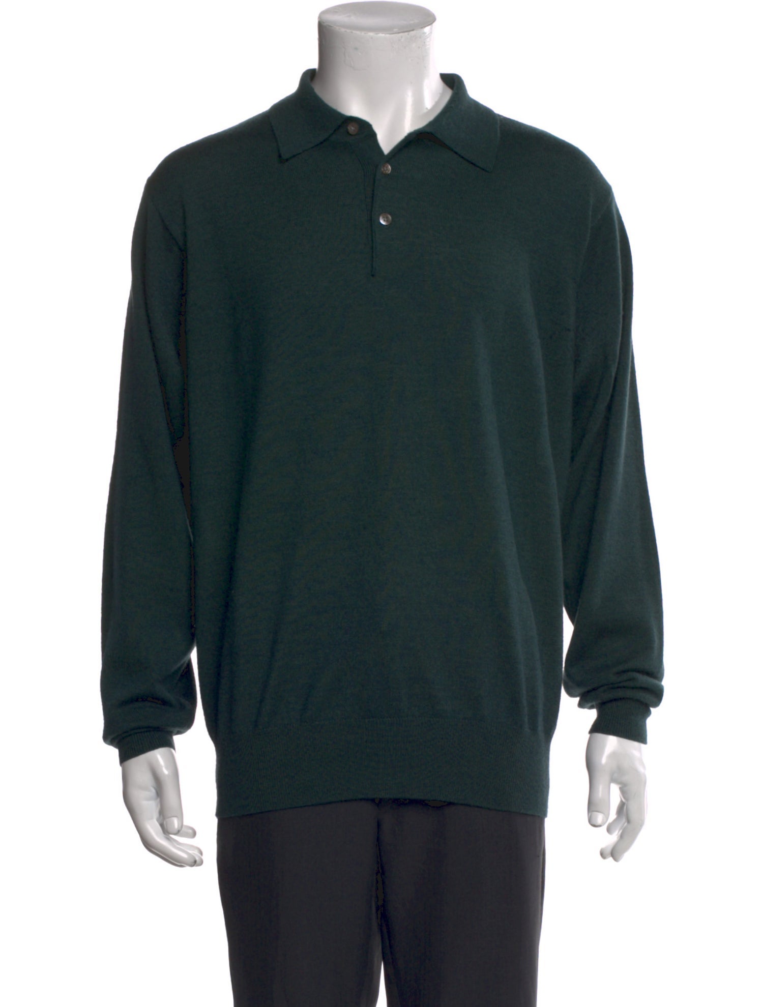 Neiman Marcus Merino Wool Collar Polo Sweater