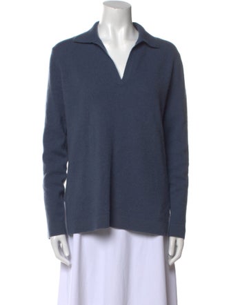 Neiman Marcus Cashmere V-Neck Sweatshirt