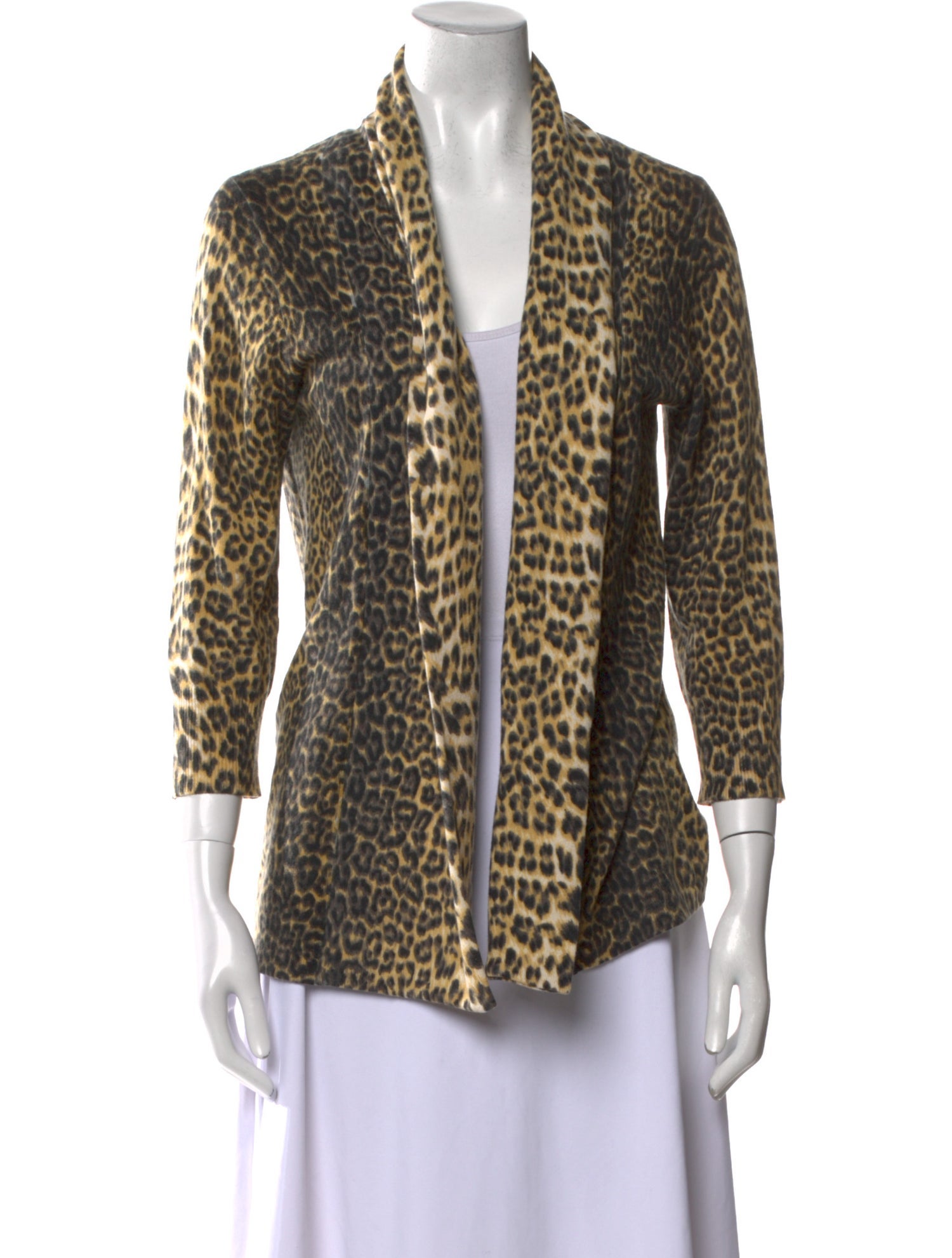 Neiman Marcus Cashmere Animal Print Sweater