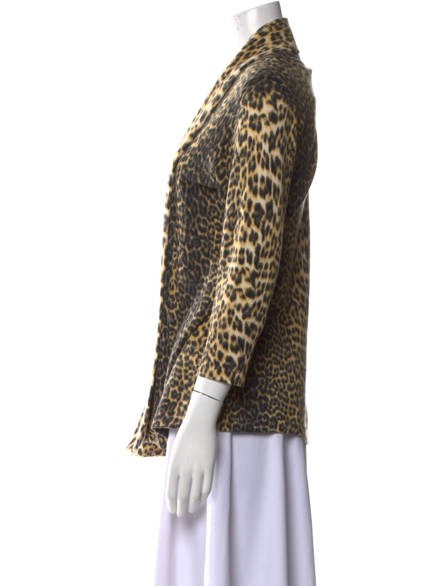 Neiman Marcus Cashmere Animal Print Sweater