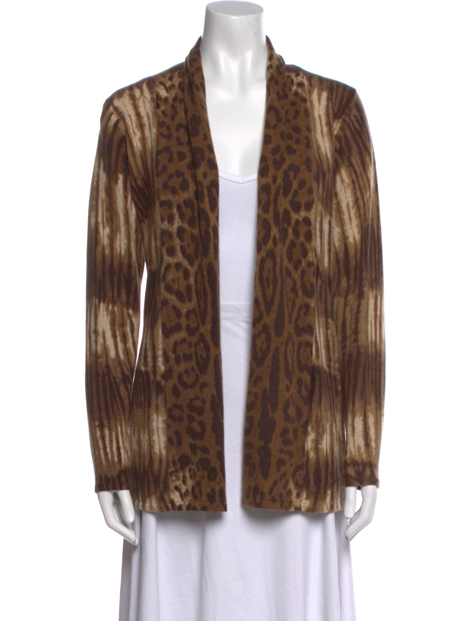 Neiman Marcus Cashmere Animal Print Sweater