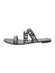 Neiman Marcus Suede Studded Accents Slides