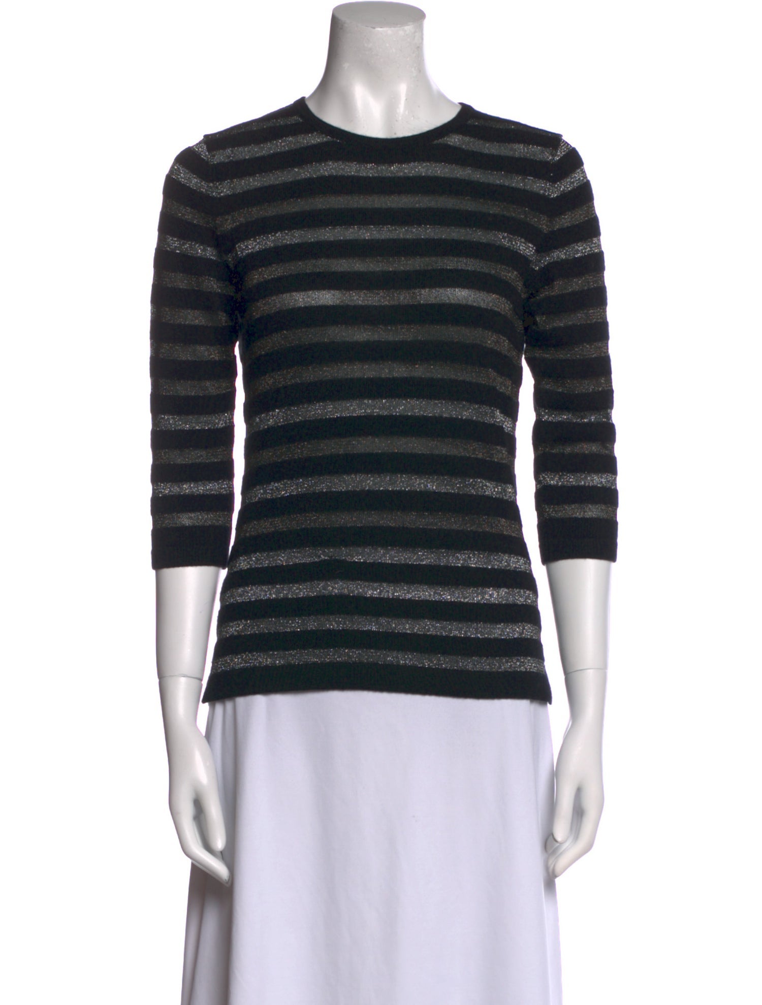Neiman Marcus Cashmere Striped Sweater