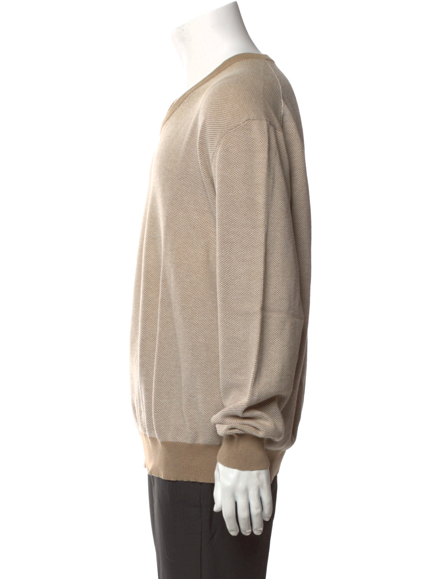 Neiman Marcus V-Neck Long Sleeve Pullover