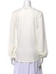 Neiman Marcus V-Neck Long Sleeve Blouse