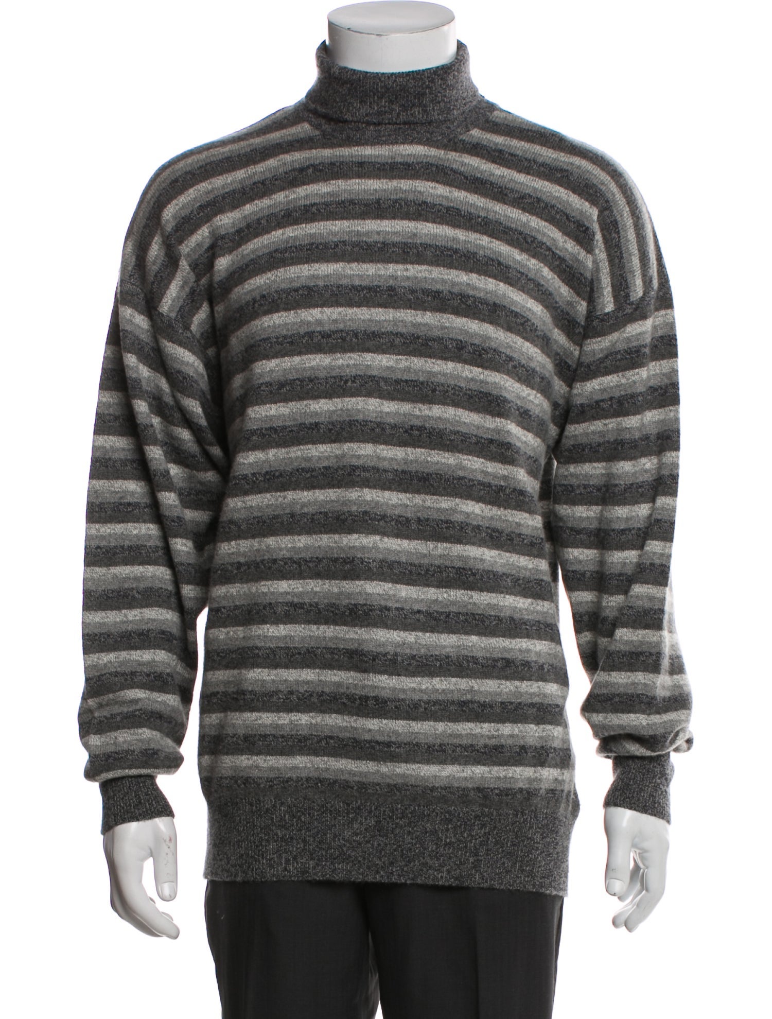 Neiman Marcus Cashmere Striped Pullover