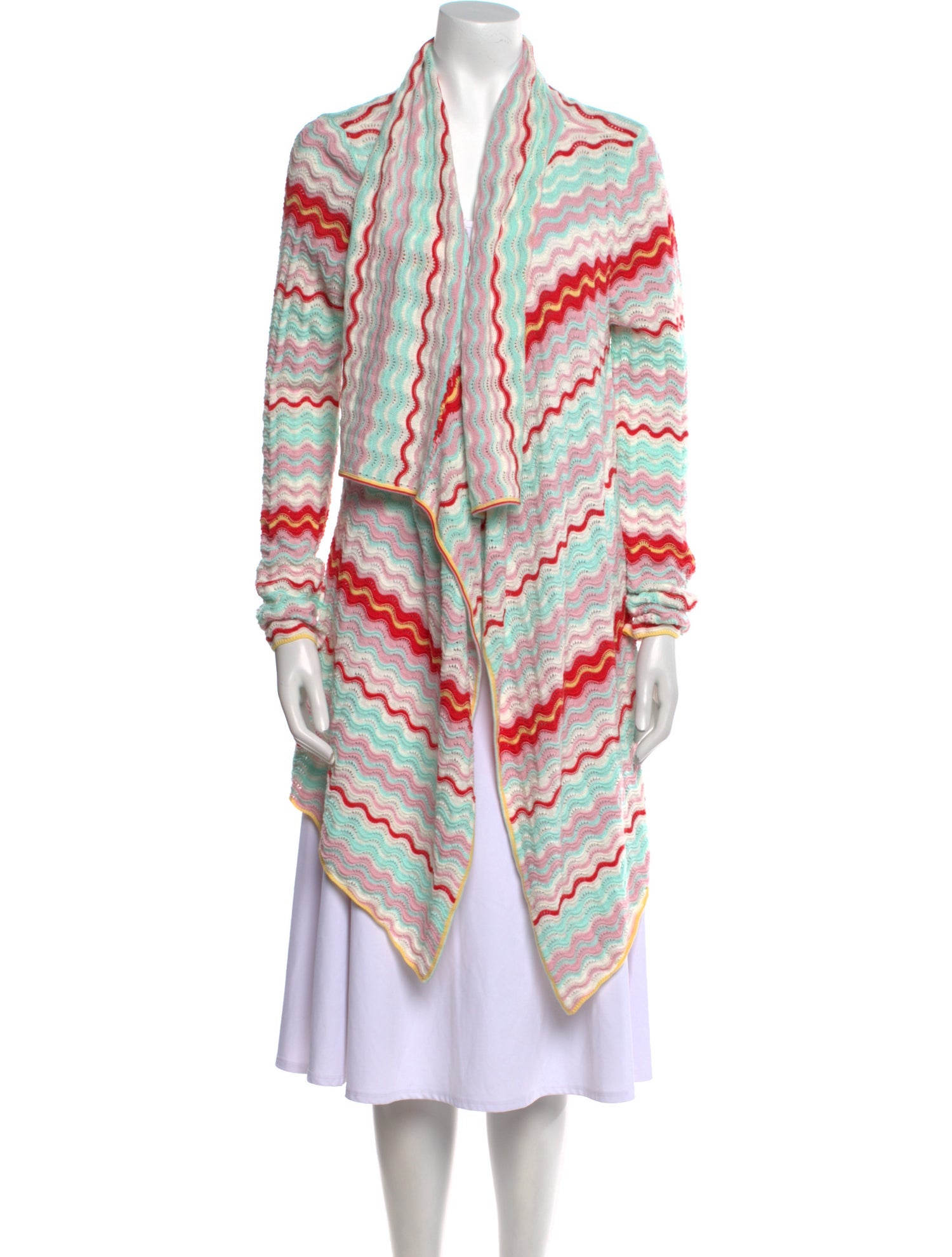 Neiman Marcus Striped V-Neck Sweater