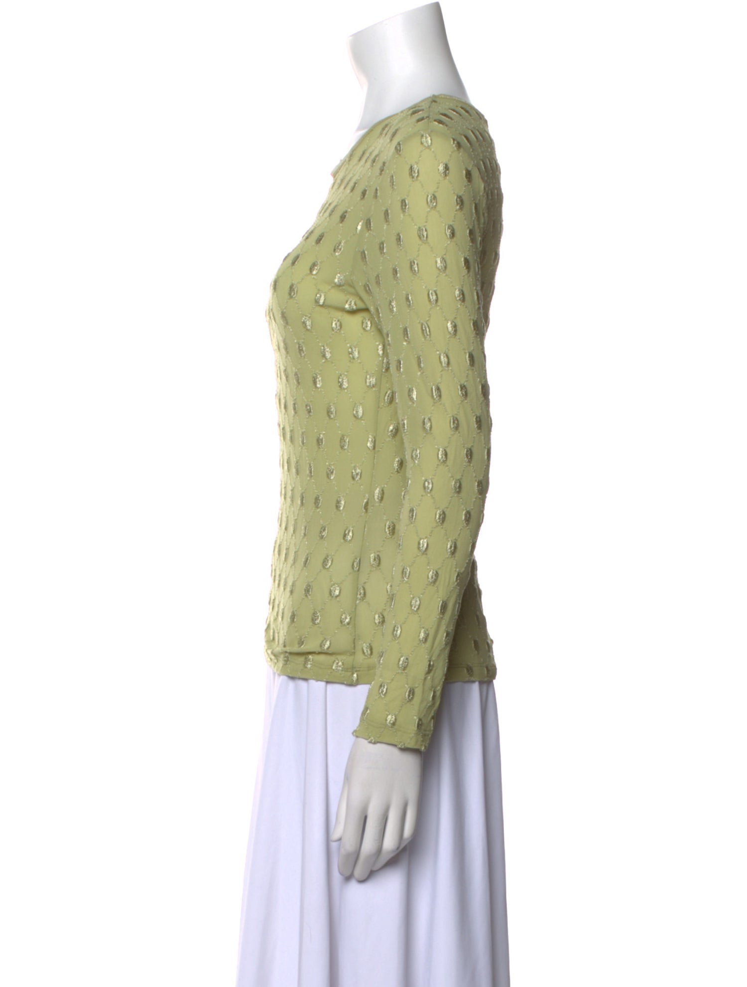 Neiman Marcus Crew Neck Long Sleeve Top