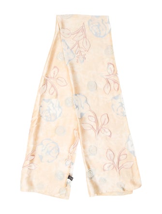 Neiman Marcus Silk Floral Print Scarf