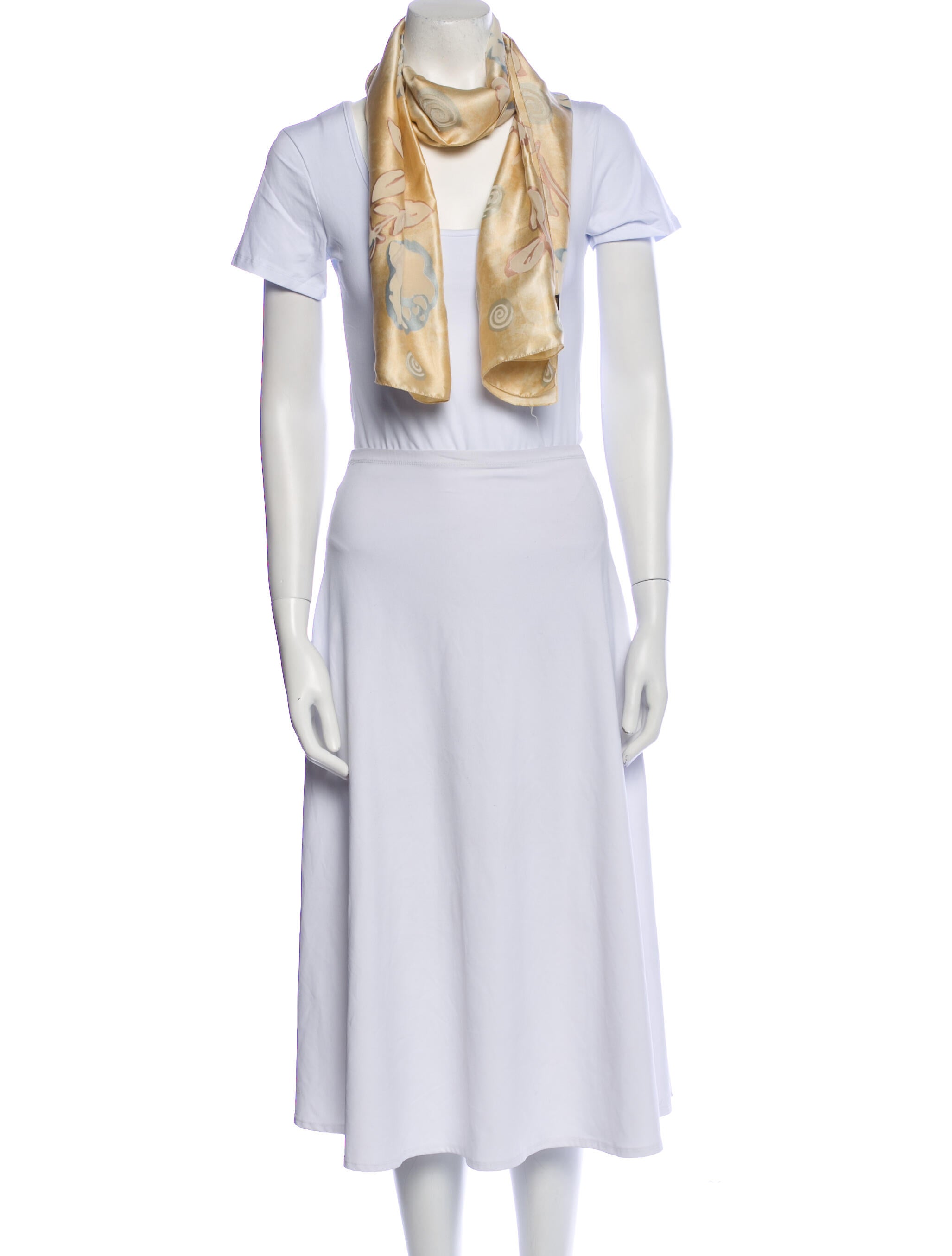 Neiman Marcus Silk Floral Print Scarf