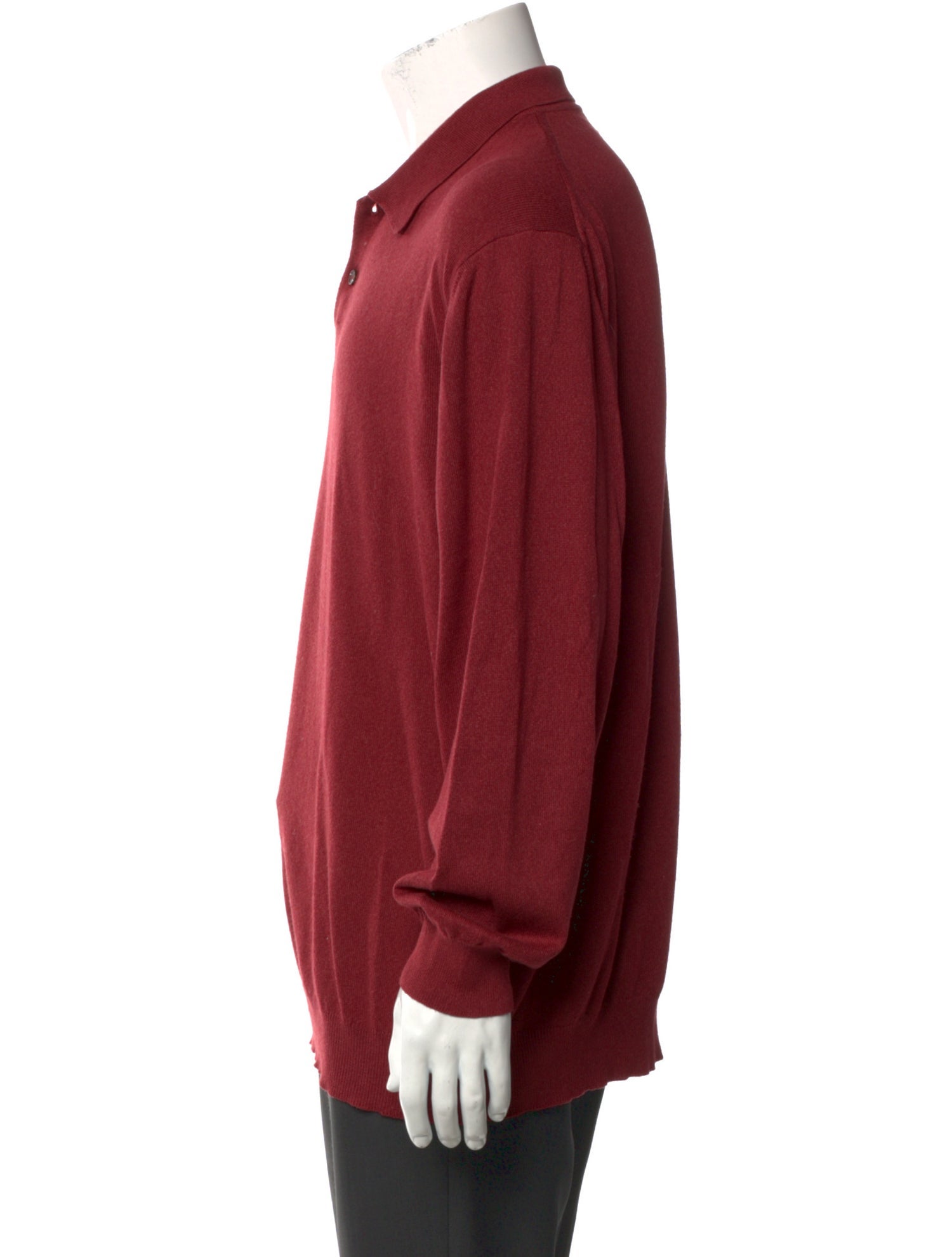 Neiman Marcus Collar Long Sleeve Polo Sweater