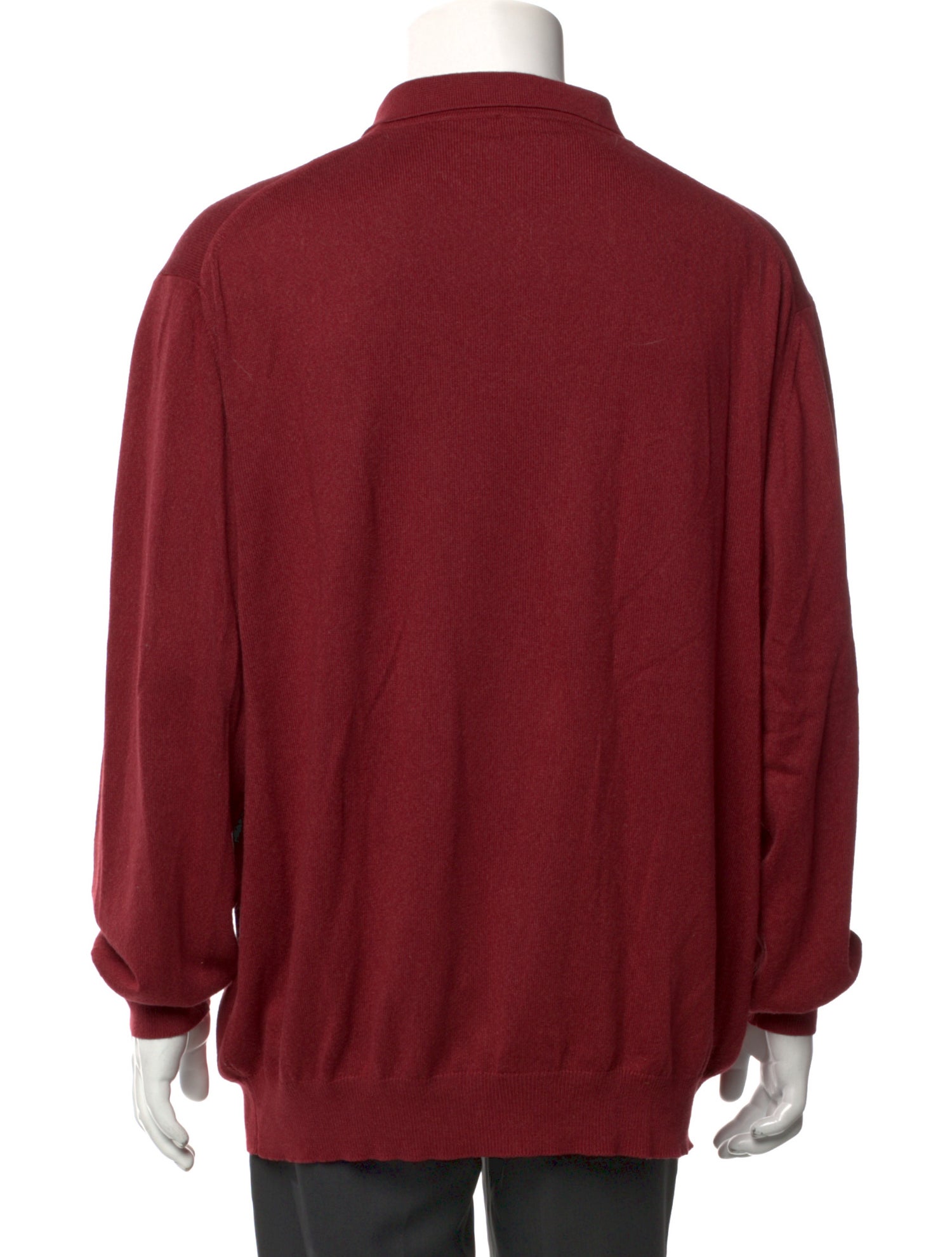 Neiman Marcus Collar Long Sleeve Polo Sweater