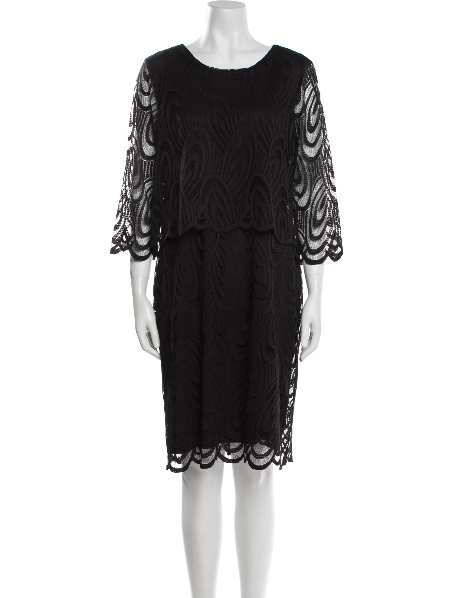 Neiman Marcus Scoop Neck Knee-Length Dress